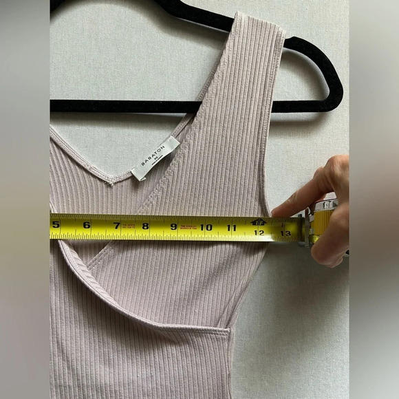 NWT Babaton Aritzia lilac cross front ribbed knit tank bodysuit Sz XS - Picture 9 of 11